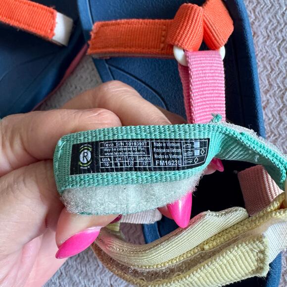 Teva Rainbow Multicolor C Hurricane XLT 2 Velcro Strappy Sandals - Youth 10 - Picture 6 of 9